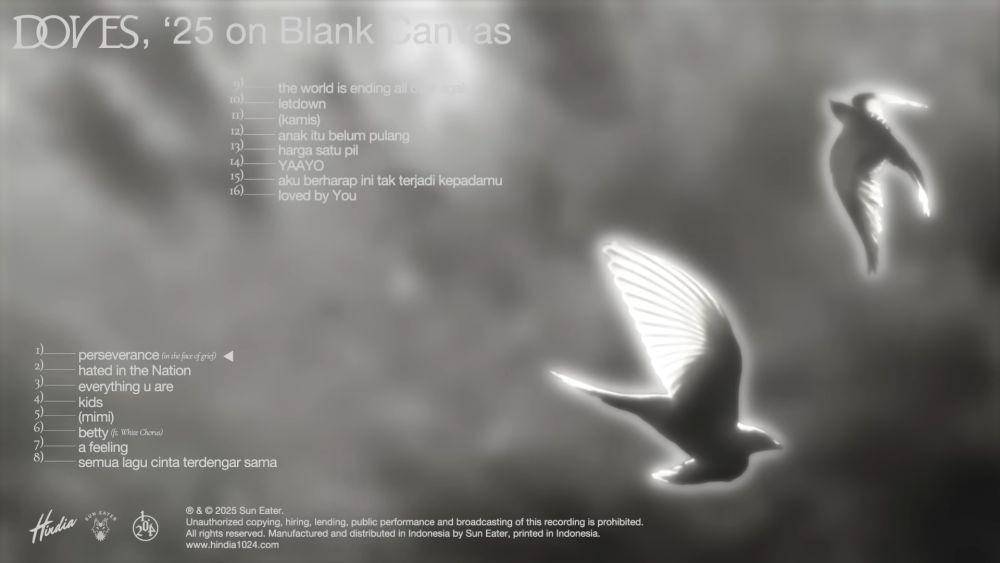 Hindia - Doves, '25 on Black Canvas (YouTube.com/Hindia)
