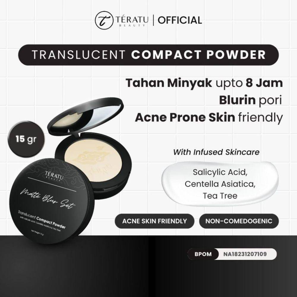 TERATU BEAUTY Matte Blur Set Translucent Compact Powder (shopee.co.id/Teratu Beauty Official Shop)