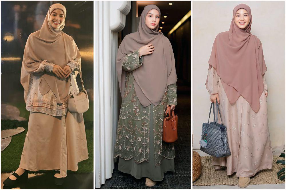 7 Ide Dress Syar'i buat Bukber ala Natasha Rizky, Minimalis dan Modis