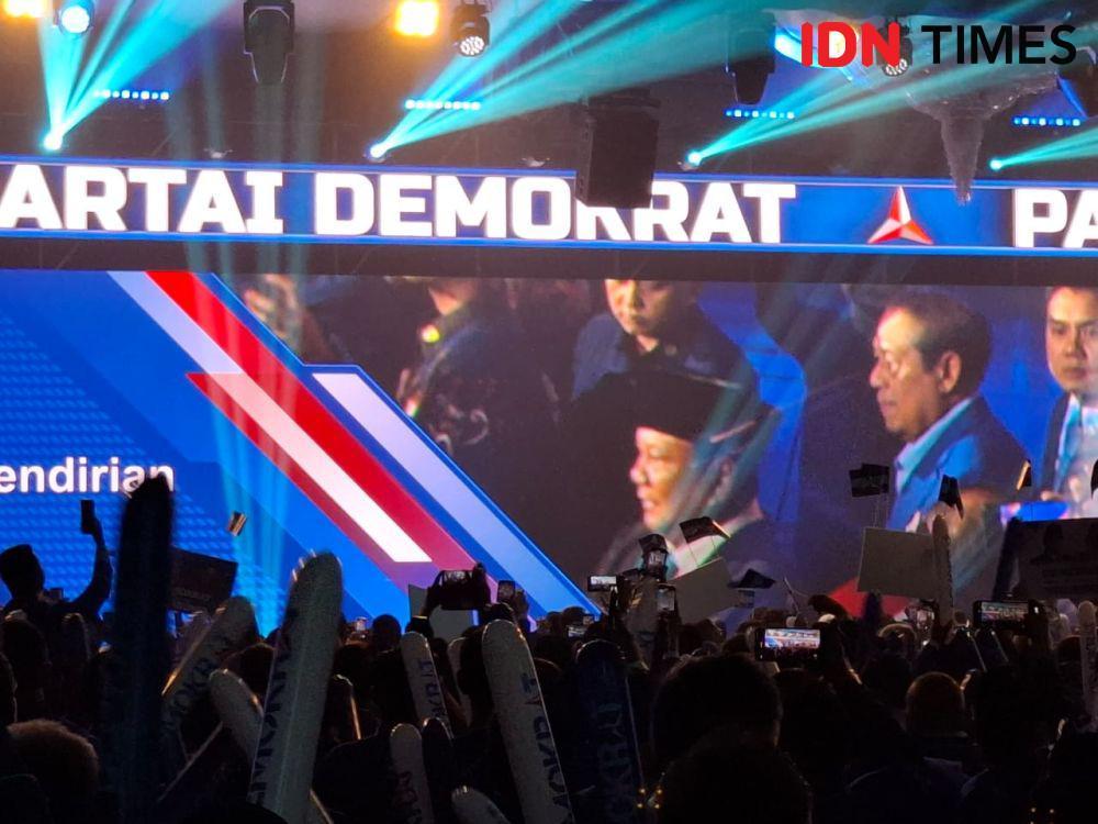 Di Kongres Demokrat, Prabowo Sebut SBY dan Jokowi Tak Cawe-cawe