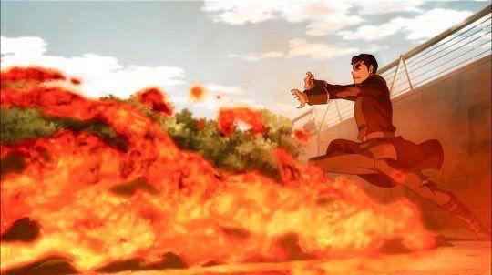 Bolin mengeluarkan jurus Lavabending (dok. Nickelodeon/Avatar: The Legend of Korra)