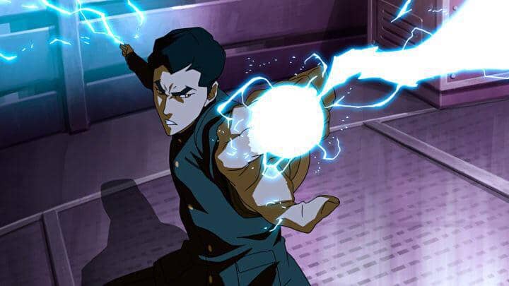 Mako mengeluarkan jurus Lightningbending (dik. Nickelodeon/Avatar: The Last Airbender)