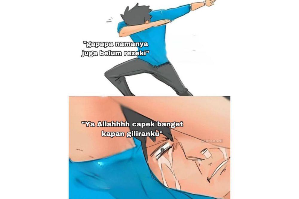 Tampang Tegas Hati Nyesek, 8 Meme Sok Kuat Ini Bikin Ngakak!