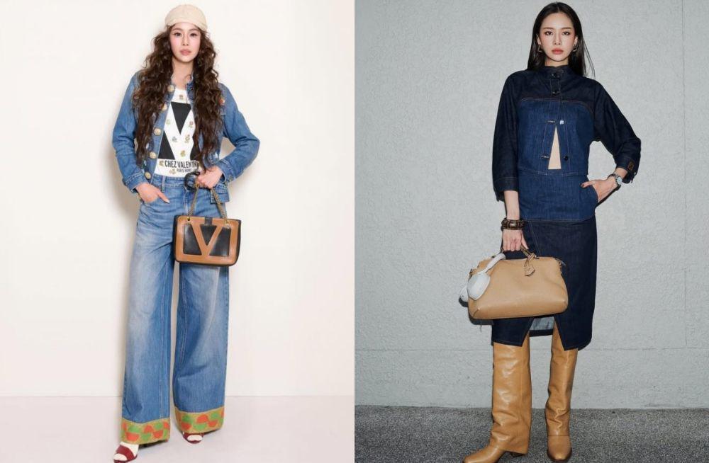 8 Inspirasi Outfit Serba Denim ala Pat Chayanit, Modis Maksimal!