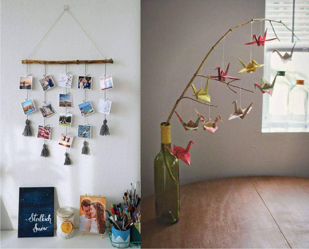 Inspirasi dekorasi ranting (homedit dan Origami Frog)