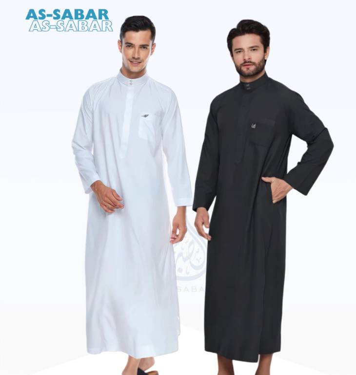 Assabar Gamis Polos Viskin (shopee.co.id/As-Sabar Official Shop)