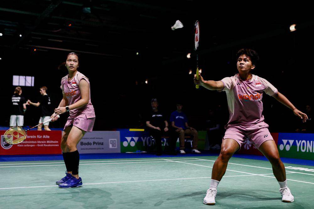 Rachel Allessya Rose/Meilysa Trias Puspitasari memenangkan laga 32 besar German Open 2025 (dok.PBSI/Badmintonphoto/Yang Shaochen)