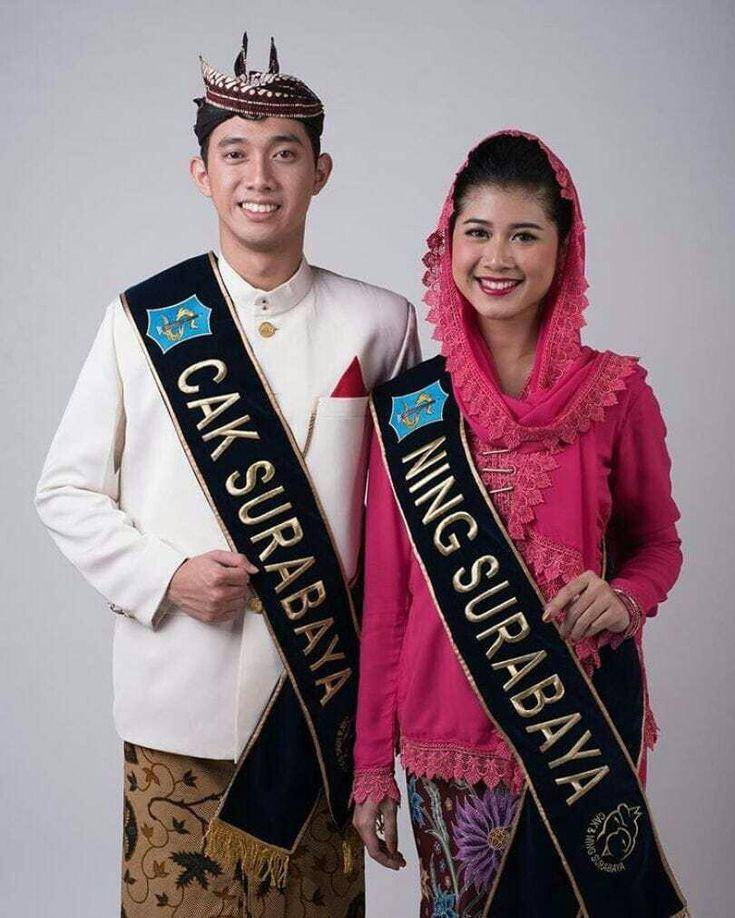 Ilustrasi baju Cak dan Ning Surabaya (pinterest.com/@user)