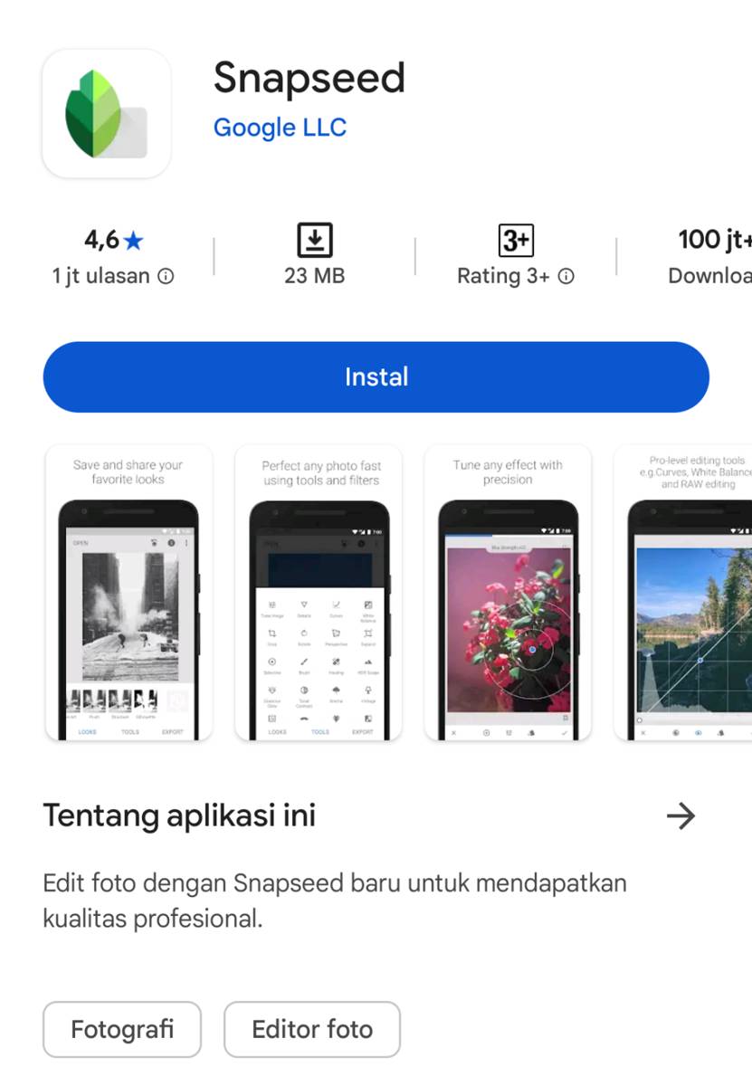 Aplikasi Edit Foto Terbaik di HP