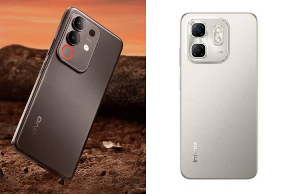 vivo Y29 (kiri) (vivo.com) vs Infinix HOT 50i (kanan) (tokopedia.com/Infinix Official Store)