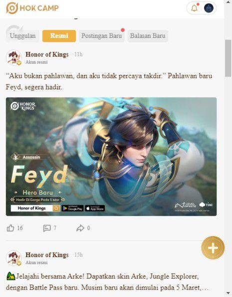 kiriman resmi dari admin di HOK Camp (dok. TiMi Studio Group/Honor of Kings)