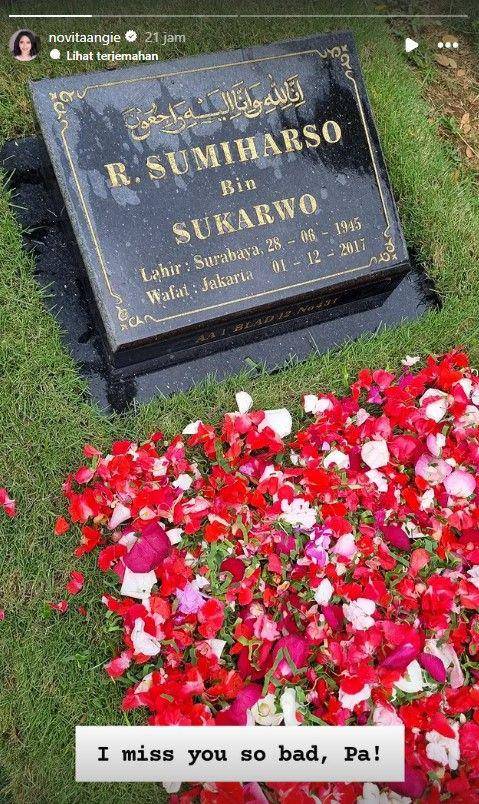 artis ziarah ke makam keluarga jelang Ramadan (instagram.com/novitaangie)