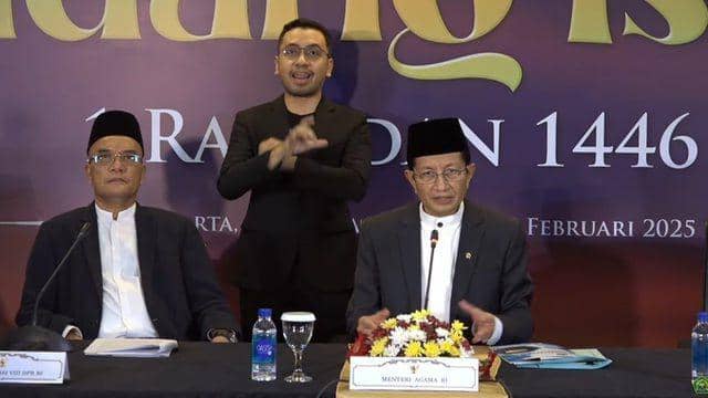 Sidang isbat Kemenag RI. Foto/Tangkapan layar YouTube Kemenag RI