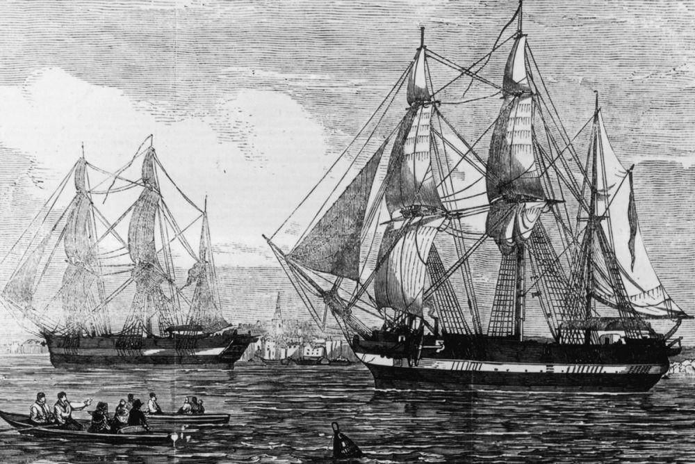 keberangkatan HMS Erebus dan HMS Terror dalam ekspedisi Arktik (commons.wikimedia.org/Illustrated London News)