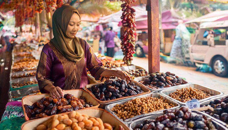 Ilustrasi penjual kurma