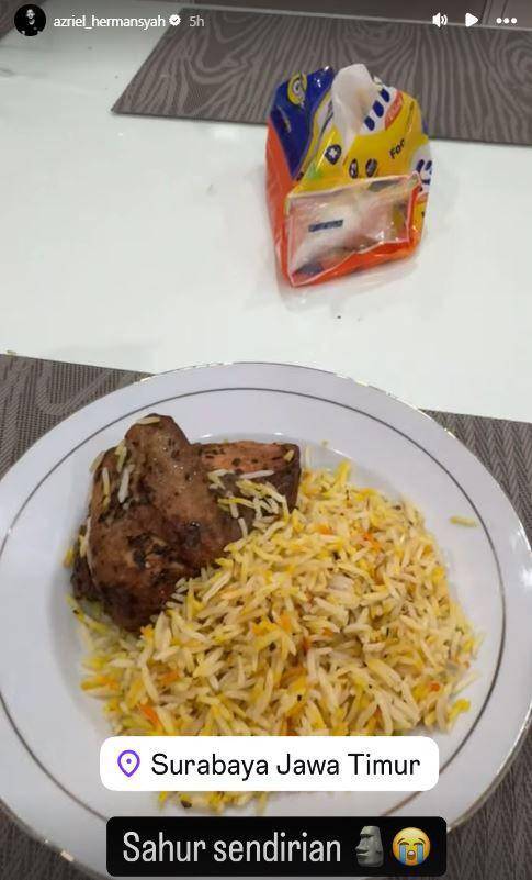 artis sahur hari pertama (Instagram.com/azriel_hermansyah)