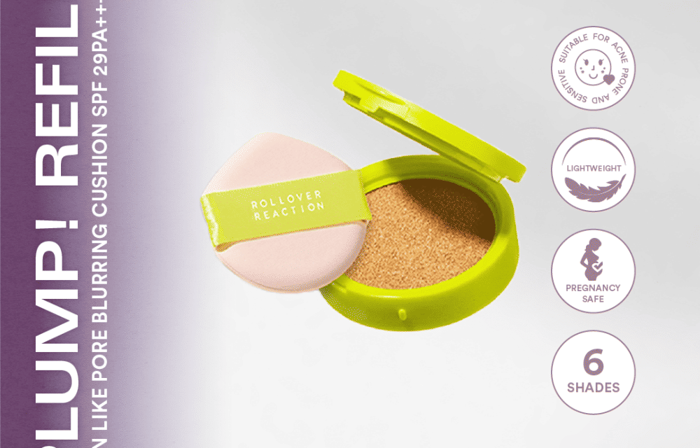 Rollover Reaction - PLUMP! Skin Like Acne-Safe Cushion with Blurring Effect (lazada.co.id)