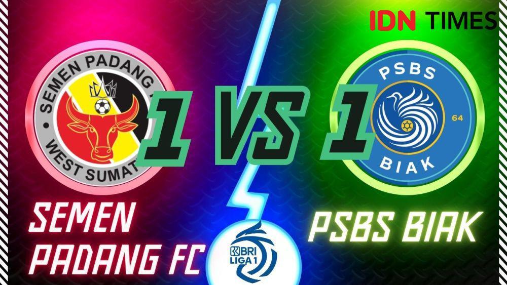 Jamu PSBS Biak, Semen Padang FC Gagal Raih Poin Penuh di Kandang