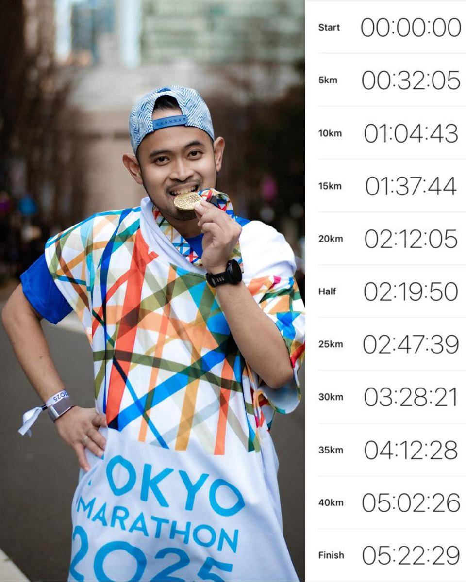Gilang Juragan 99 Tokyo Marathon (Instagram.com/juragan_99)