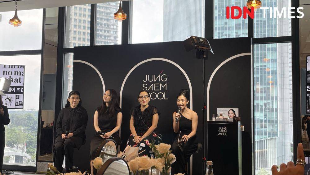 Jung Saem Mool Beauty resmi hadir di Indonesia melalui soft launching pada Jumat (28/2/25) di The Langham, Jakarta Selatan. (IDN Times/Dina Salma)