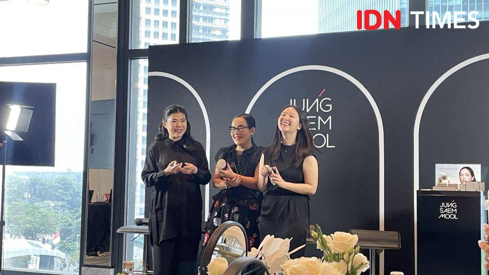 Jung Saem Mool Beauty resmi hadir di Indonesia melalui soft launching pada Jumat (28/2/25) di The Langham, Jakarta Selatan. (IDN Times/Dina Salma)