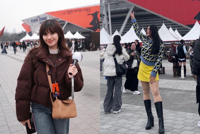 7 Potret Vicky Shu dan Audi Marissa Nonton Konser J-Hope BTS di Korea