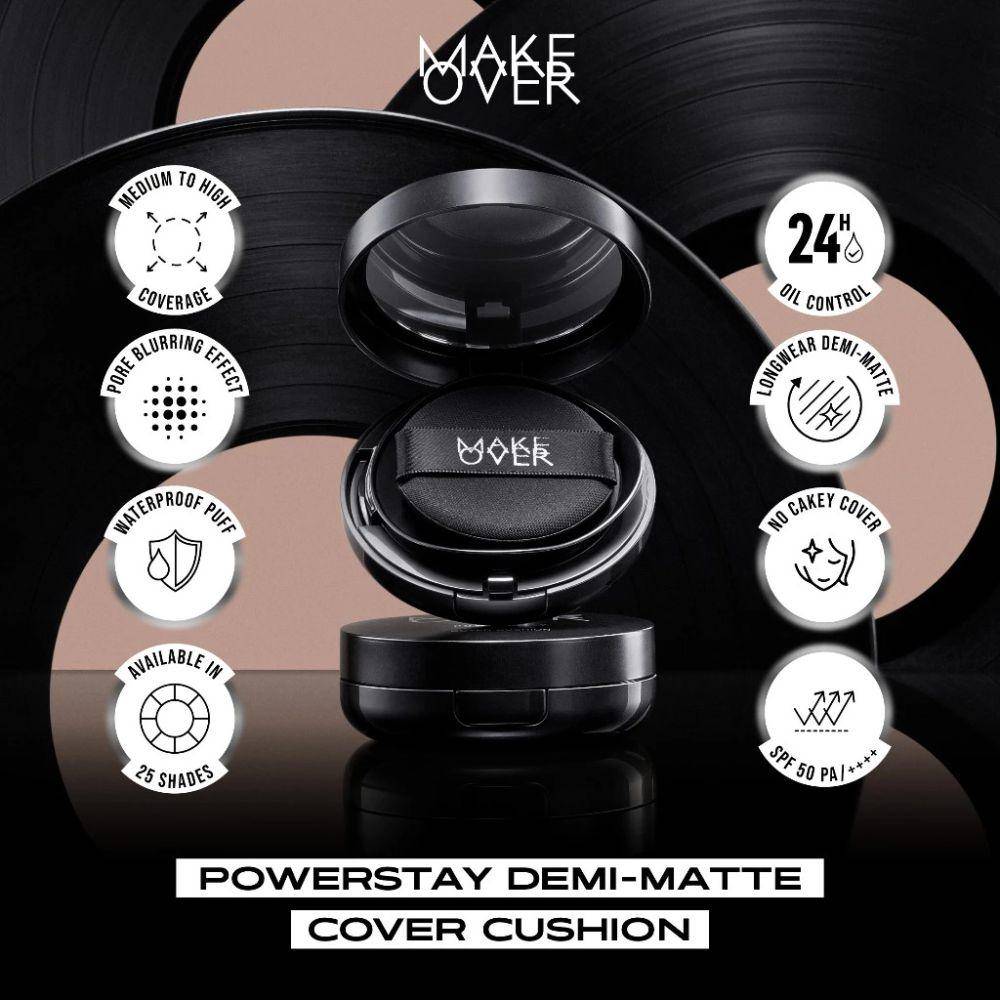 MAKE OVER Powerstay Demi-Matte Cover Cushion (shopee.co.id/Make Over Official Shop)