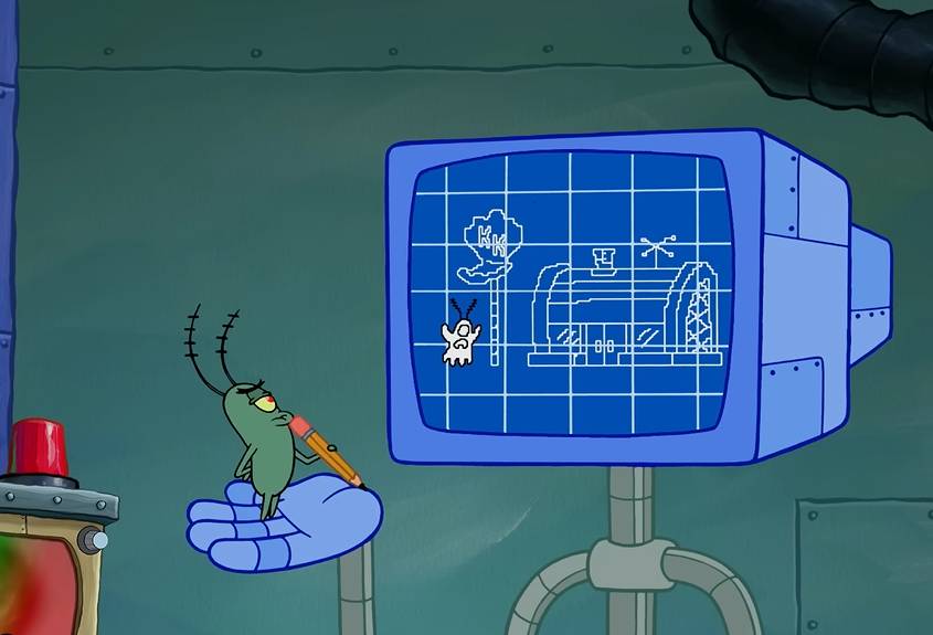 cuplikan Plankton dan Karen merencanakan pencurian resep krabby patty (dok. Nickelodeon Animation Studio/Spongebob Squarepants)