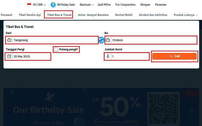 cara pesan tiket bus lebaran di Traveloka (dok. pribadi/Jubaedah Haryani)