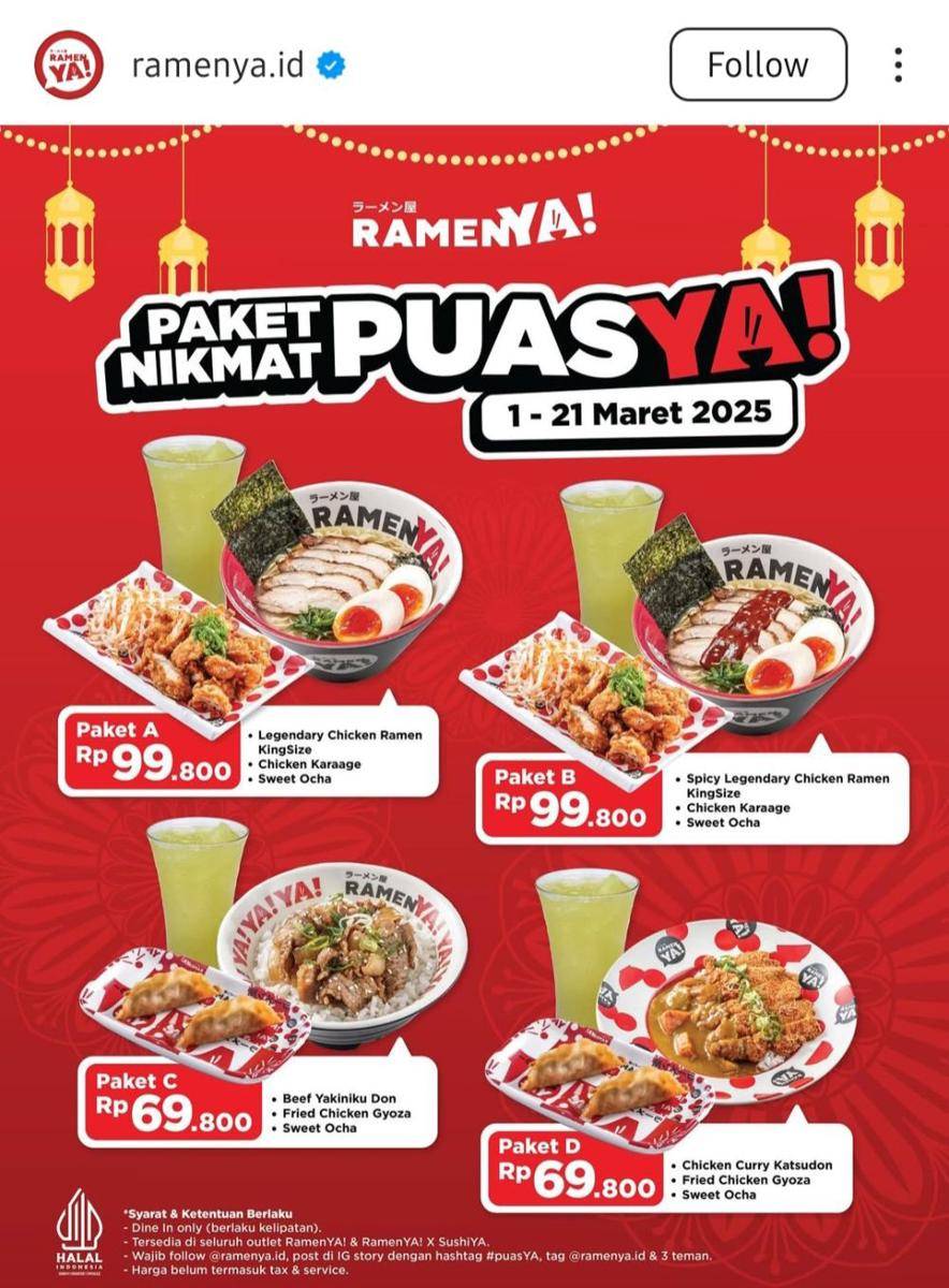 Promo RamenYA! Ramadan 2025 (instagram.com/ramenya.id)