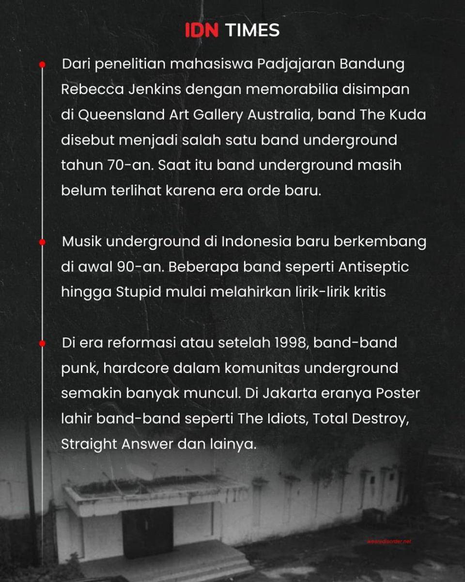 Infografis sejarah perkembangan musik underground di Indonesia (IDN Times/Mardya Shakti)