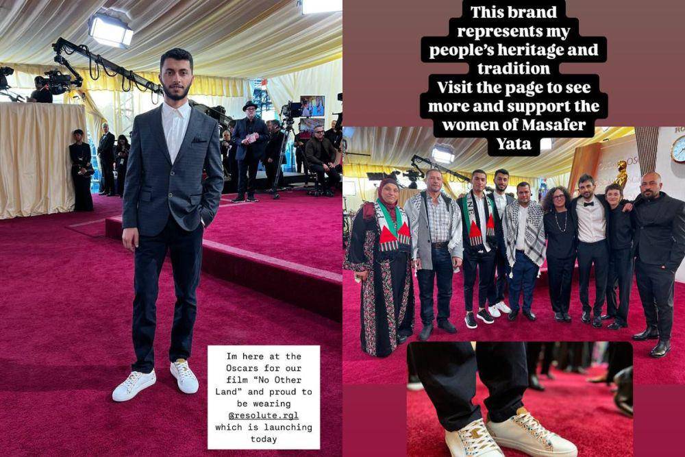 Momen "Free Palestine" di perhelatan Oscars 2025 (Instagram.com/basilaladraa)