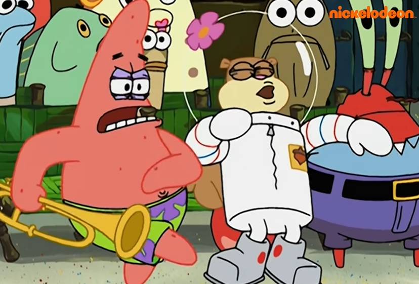 cuplikan Patrick menendang Sandy (dok. Nickelodeon Animation Studio/Spongebob Squarepants)