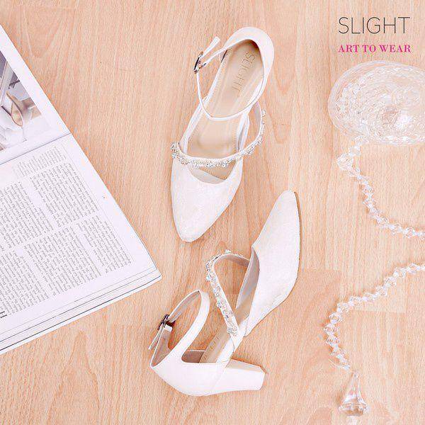 SLIGHT - Ophelia Pointed Straps High Heels Putih (shopee.co.id/SLIGHT SHOES Official Shop)