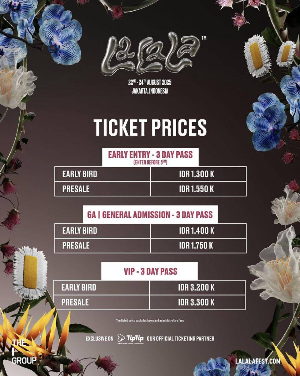 harga tiket LaLaLa Fest 2025 (instagram.com/lalala.fest)