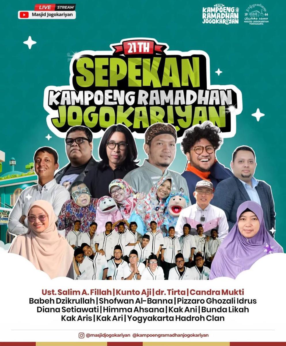 Jadwal, Tema dan Pembicara di Masjid Jogokariyan Pekan Ini