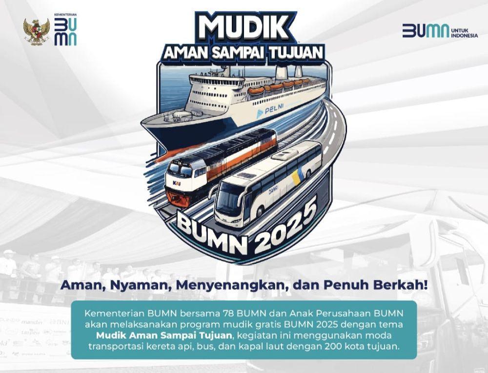 78 BUMN Sediakan 100 Ribu Tiket Mudik Gratis, Cek Tanggal Pendaftaran