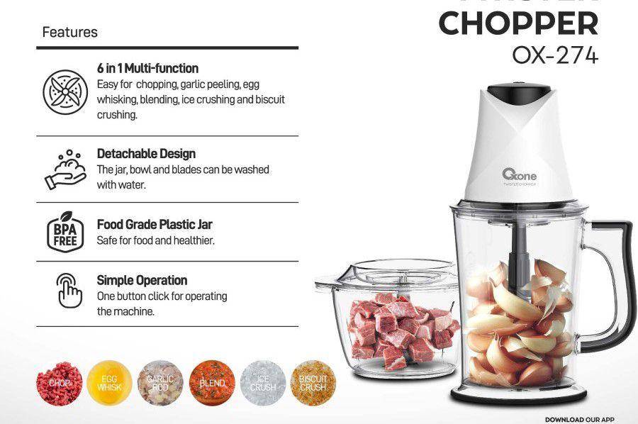 Oxone 6 in 1 Twister Chopper OX274 (tokopedia.com/Oxone Official)