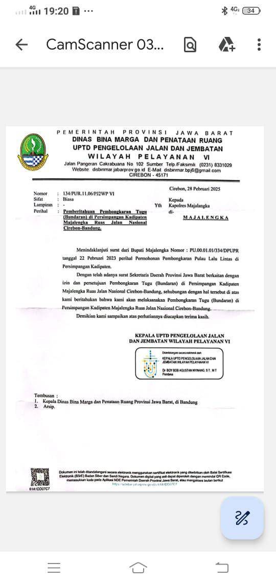 Istimewa/ surat pemberitahuan pembongkaran