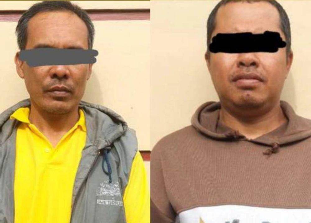 Pelaku inisial YS (41) dan ZE (45) ditangkap Satreskrim Polres Lampung Barat. (Dok. Polres Lampung Barat).