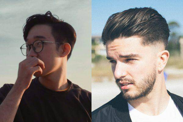 ilustrasi gaya rambut two block dan undercut pria (unsplash.com/Thái An | unsplash.com/Nathan Fertig)