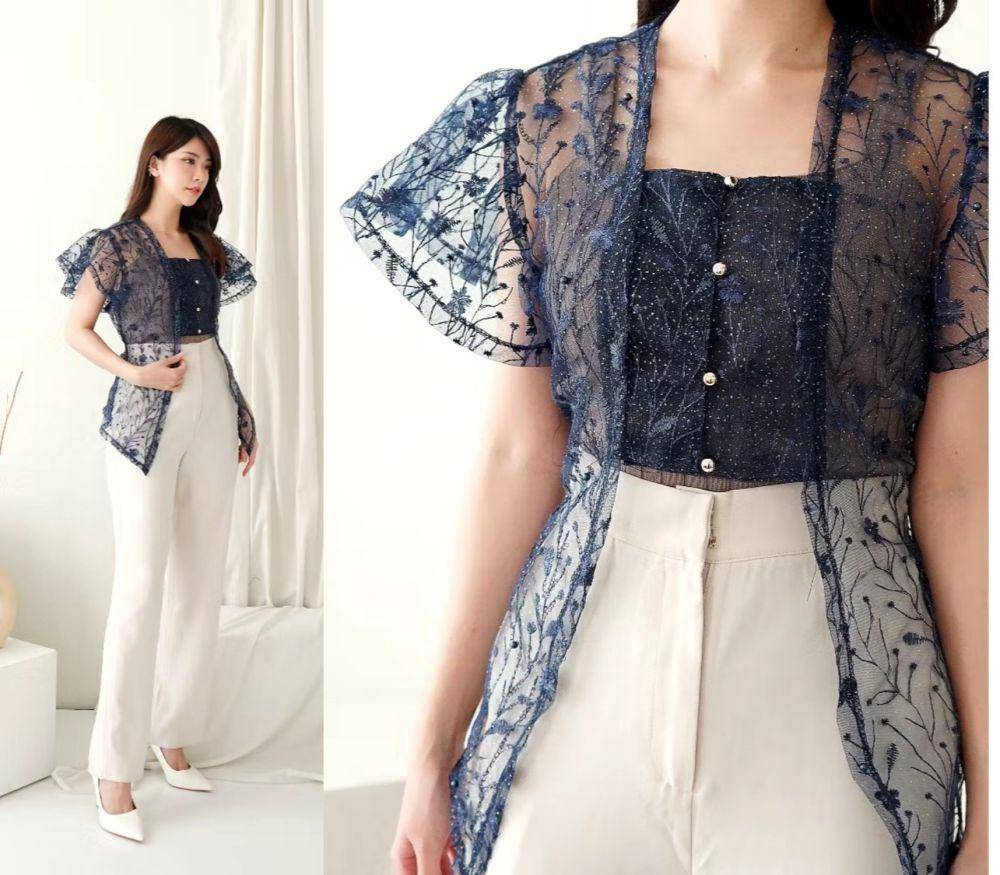 rekomendasi outer brokat untuk gamis lebaran 2025 (Shopee.com/C2W Clothwear Official Store)