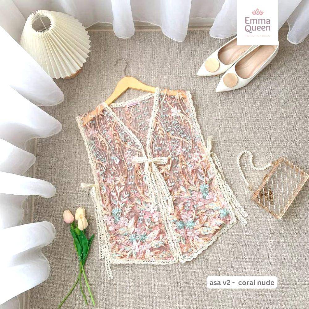 rekomendasi outer brokat untuk gamis lebaran 2025 (Shopee.com/EmmaQueen Official Shop)