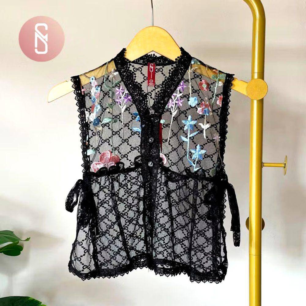 rekomendasi outer brokat untuk gamis lebaran 2025 (Shopee.com/Myshawl Official Shop)
