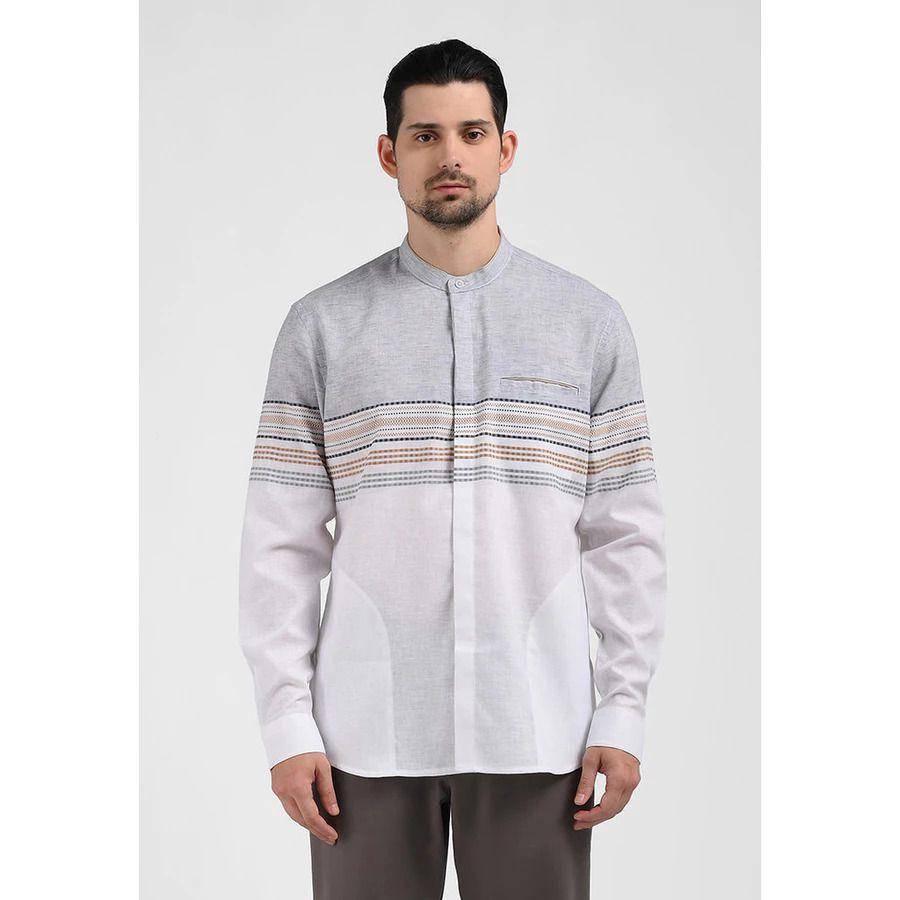 Baju koko modern dengan potongan stand collar (shopee.co.id/MOC Official Shop)
