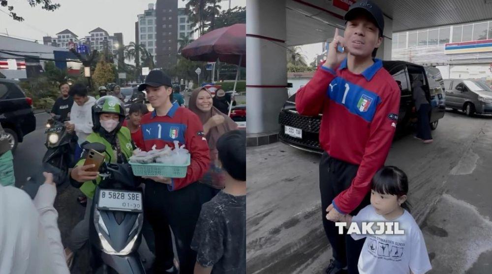 7 Potret Ameena dan Atta Borong dan Bagi-Bagi Takjil
