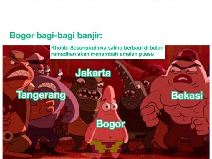 7 Meme Banjir Terjang Jabodetabek, Cobaan di Tengah Ibadah Ramadan