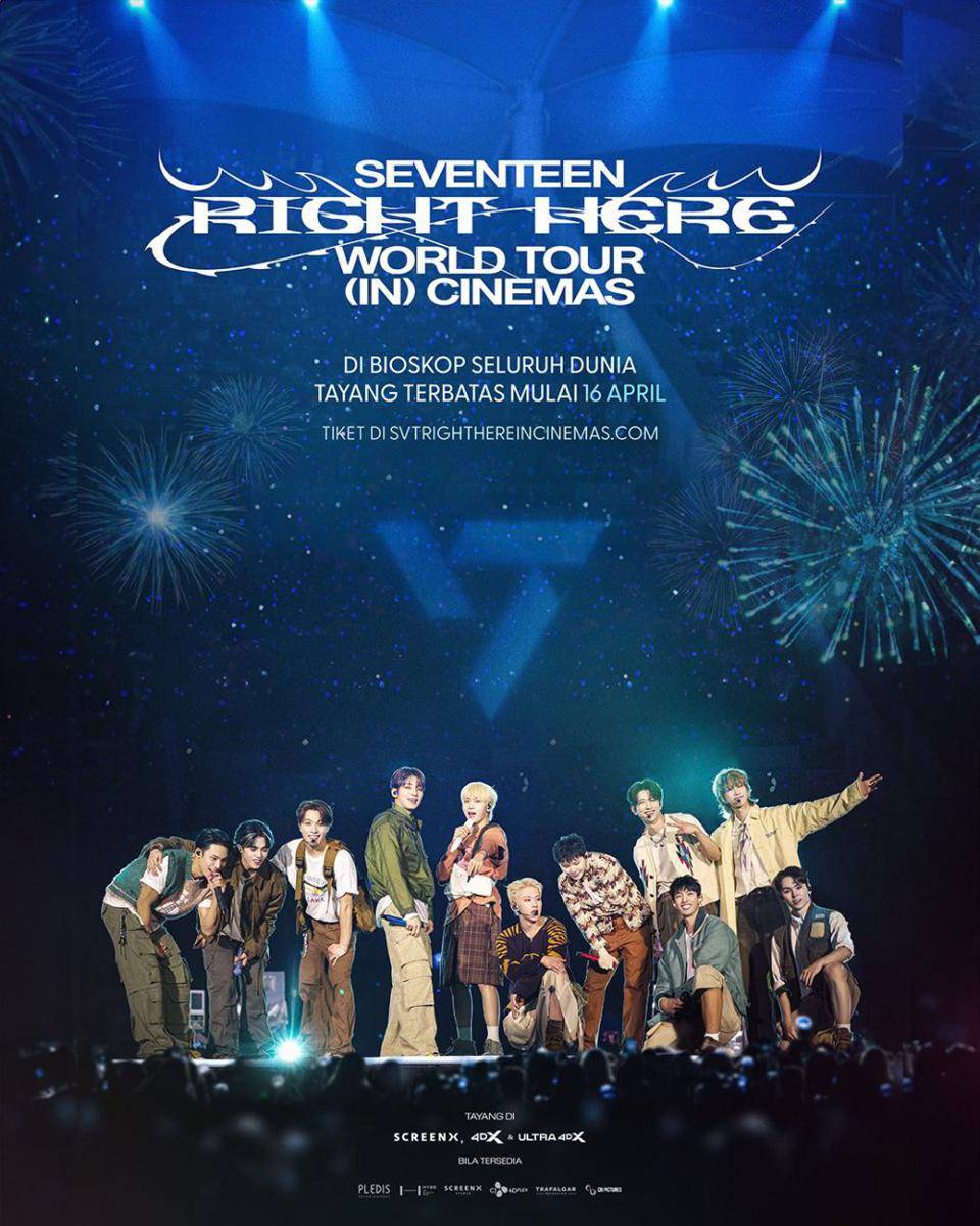 poster film konser SEVENTEEN RIGHT HERE WORLD TOUR IN CINEMAS (x.com/CBIpictures)
