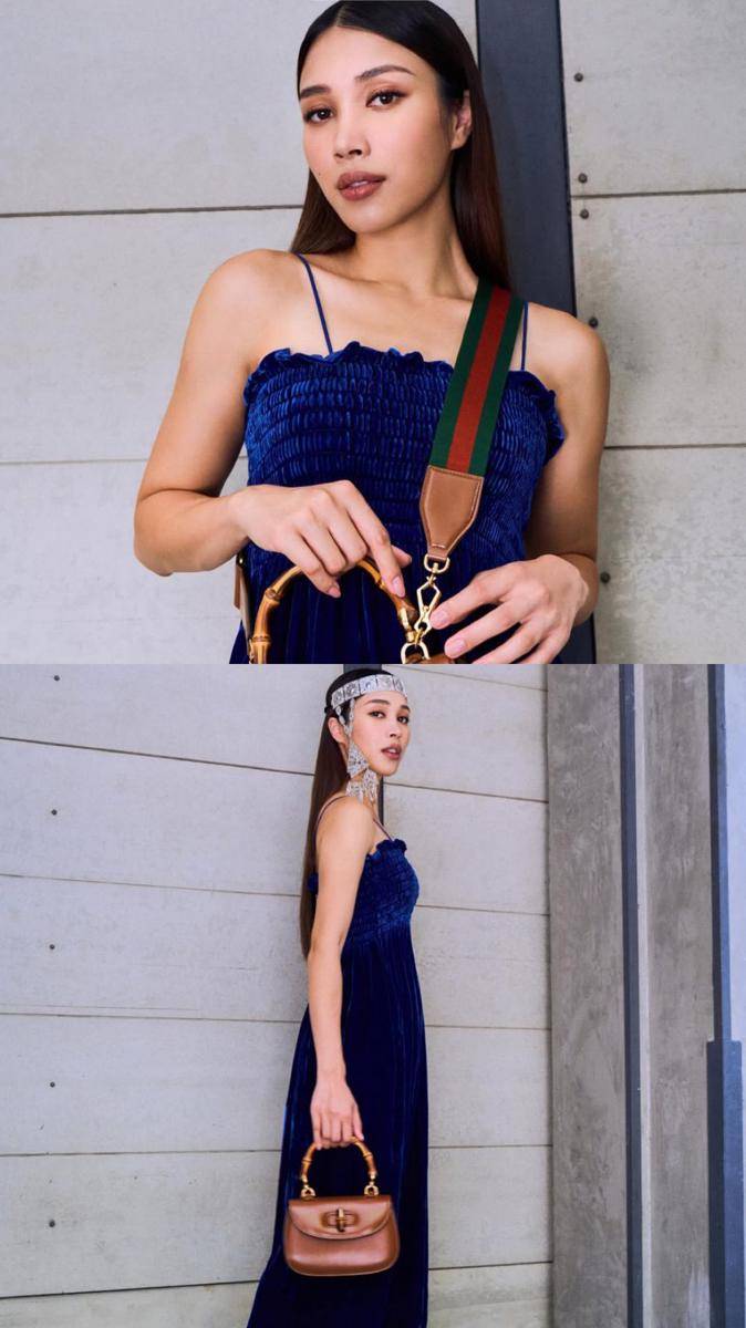 potret inspirasi dress pesta warna gelap ala Zahirah Macwilson (instagram.com/zahirahmacwilson)