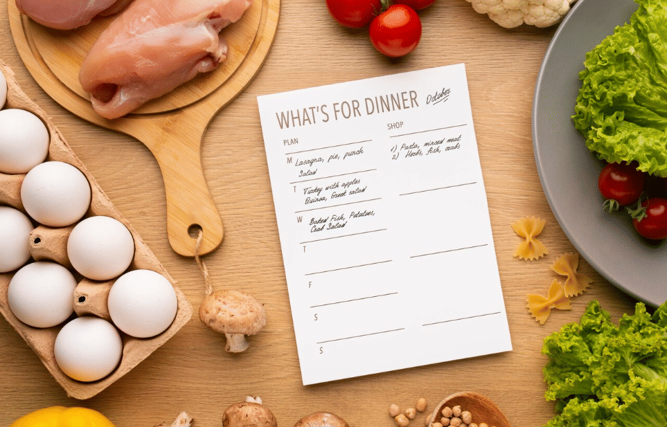 ilustrasi daftar menu makanan